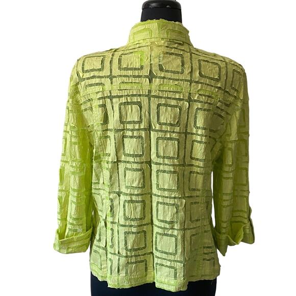 Ruby Rd. Women’s Citrus Splash Sheer Patterned Collared Button-Down Size 16 - Picture 2 of 8